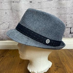 Trevero Mens fedora gray blue cotton material size S/M